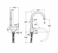 ROCA L20 MONOMANDO COCINA ABATIBLE